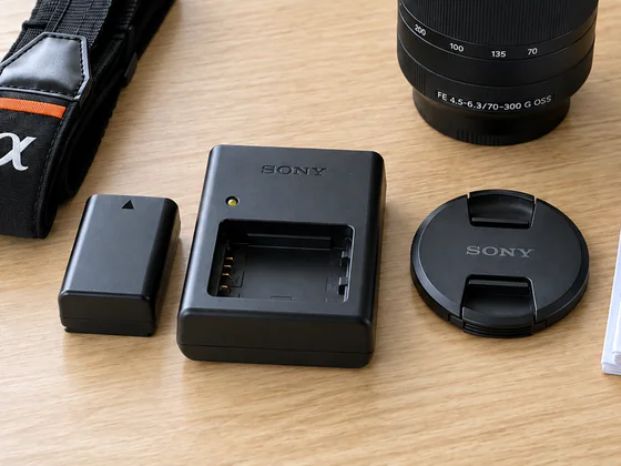 充電器、バッテリー、キャップなどの付属品