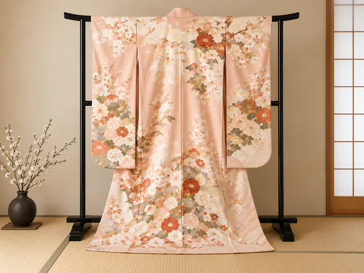 衣桁に掛けた着物全体の撮影例