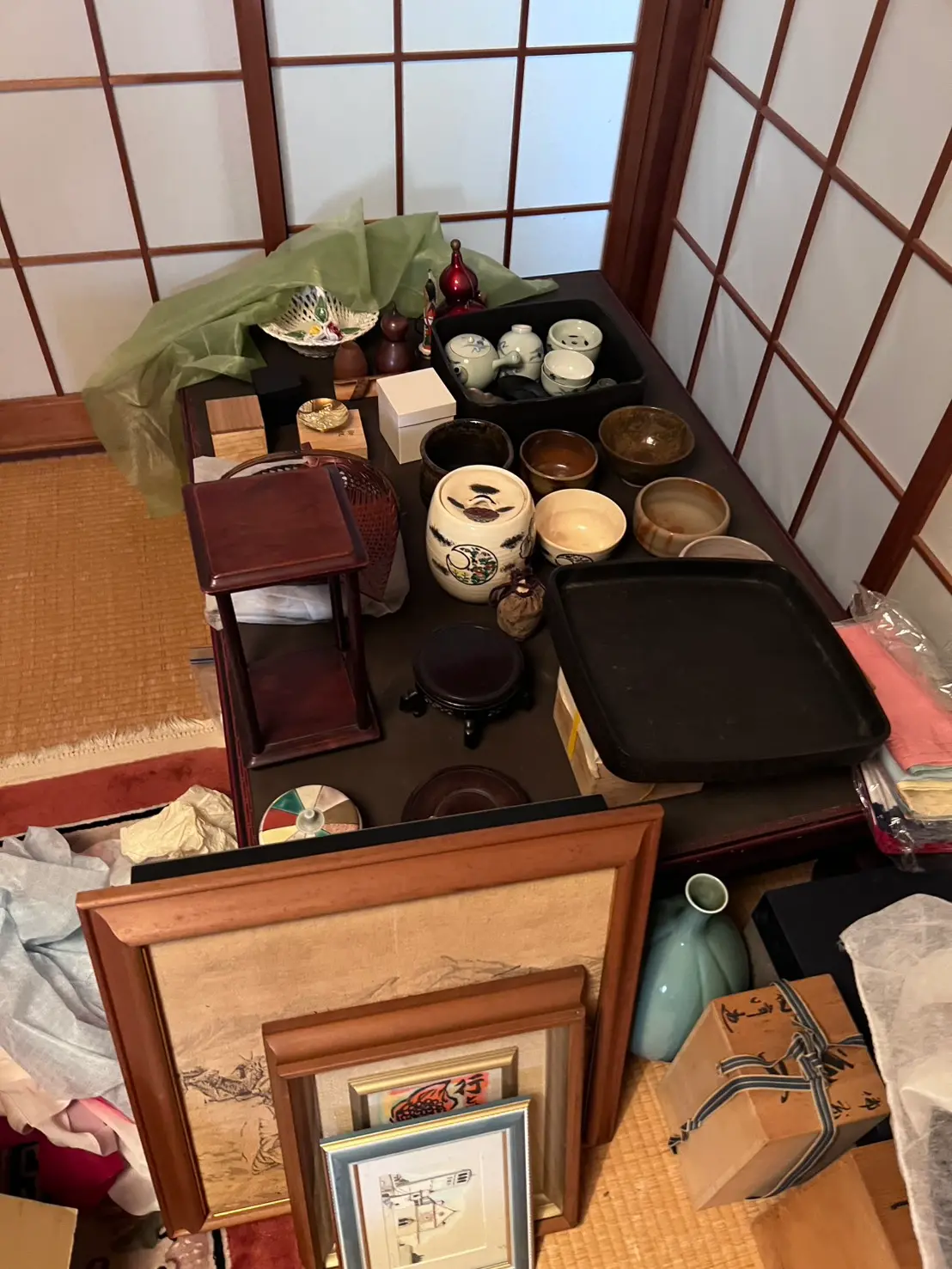 広島市中区江波栄町でお買取りした茶道具・陶器・額装品などの古いお品物
